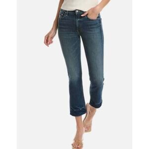 Mother “Insider Ankle Mile High” Jeans 27 Dark Wash Cropped Slim Kick Hem Urban